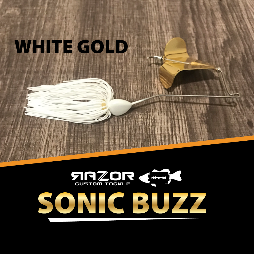 Razor White Gold Sonic Buzz Fishing Lure