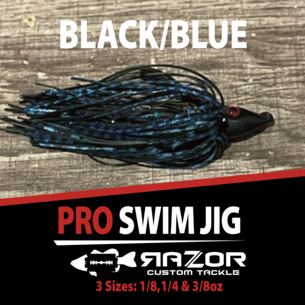 RAZOR CUSTOM TACKLE PRO SWIM JIGS BLKBLU